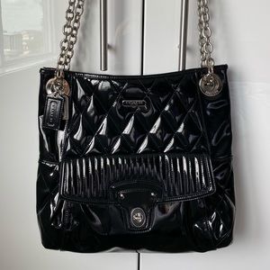 Authentic COACH black patent leather handbag